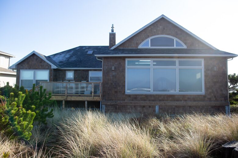 Back of the house-looks right at the ocean
