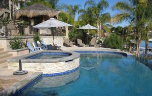 View of pool and palapa