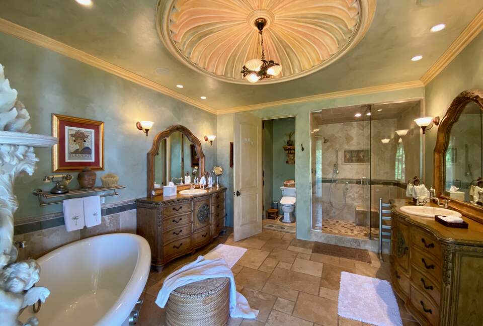 Master Bath Toto washlet, Spa Tub, Steam Shower