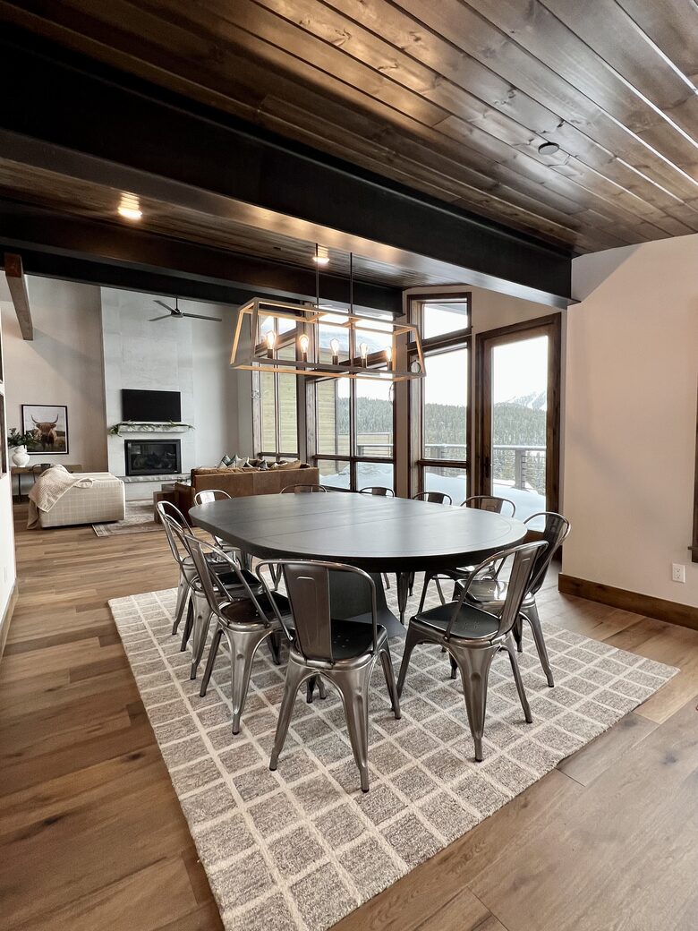 Dining table seats up to 12