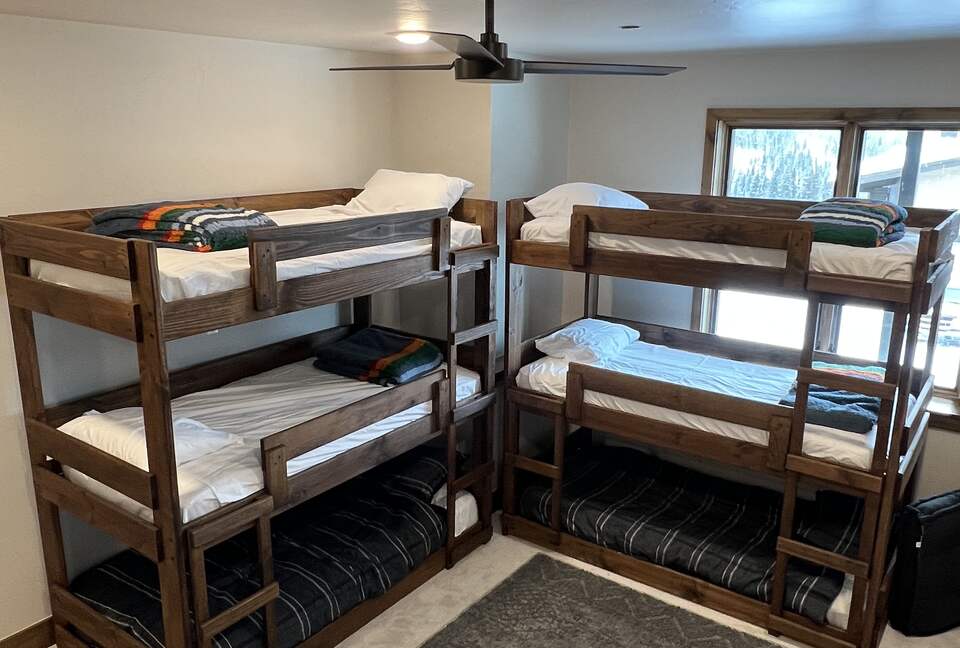 Basement bunk room - two triple bunks