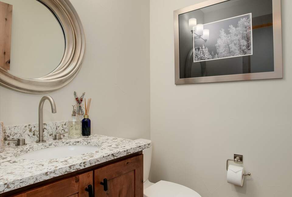 Main level powder room.