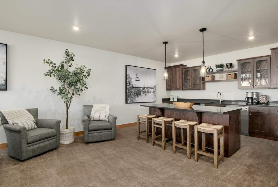Lower level bar/kitchenette