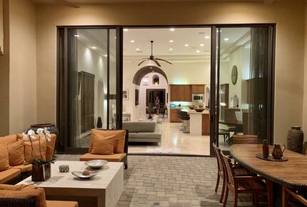 Patio looking back into house