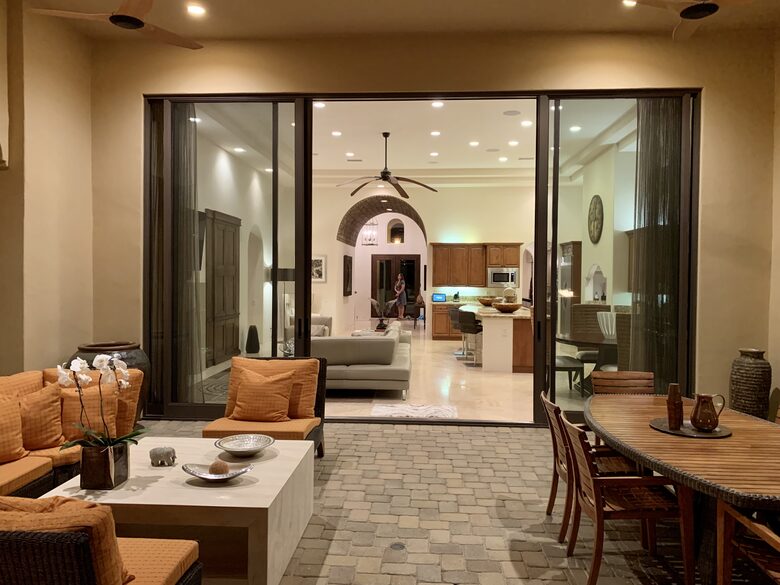 Patio looking back into house