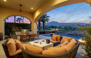 Patio with seating and dining areas