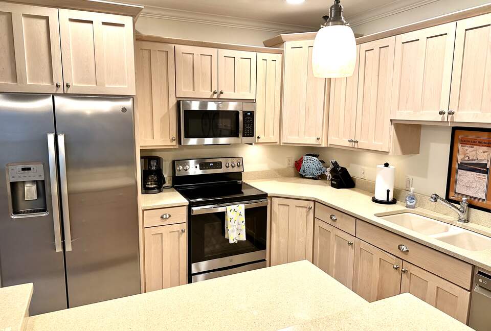 Kitchen with new stainless appliances