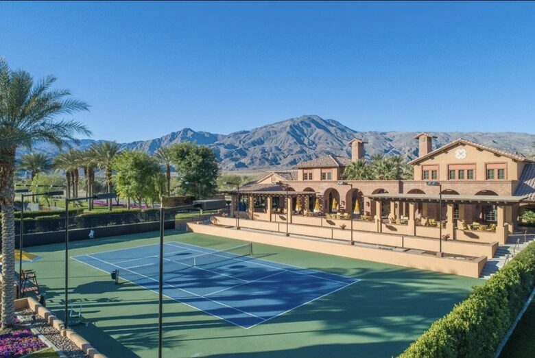 Tennis stadium court and bocce courts