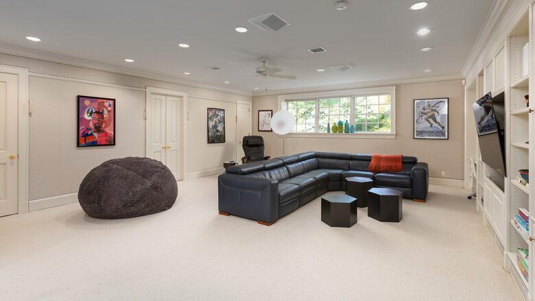 Downstairs media room