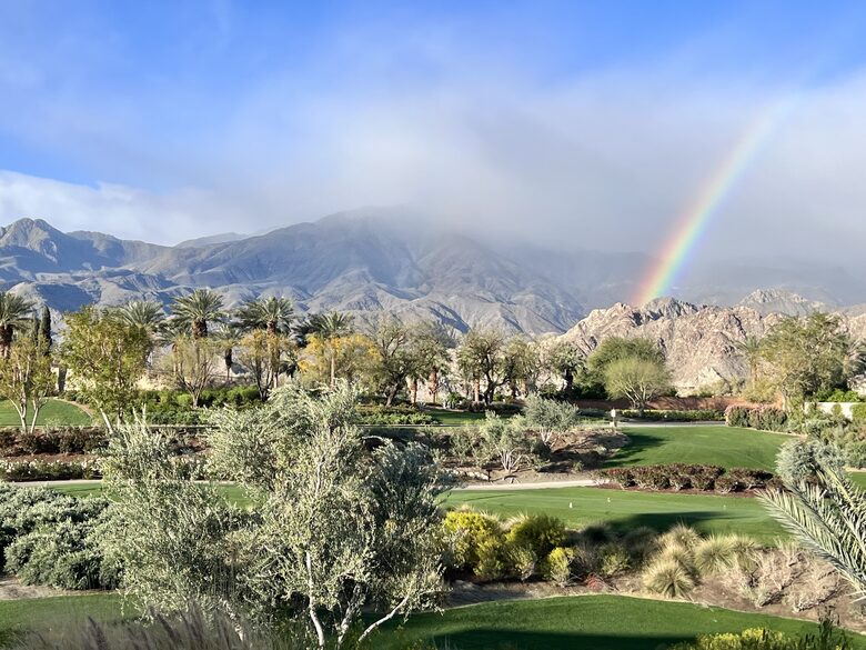 The rare desert rainbow!