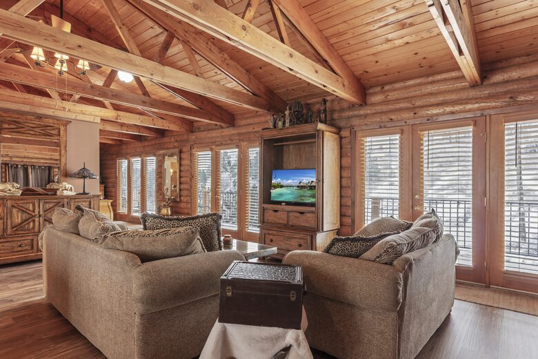 Master Bedroom with large deck and Mountain Views
