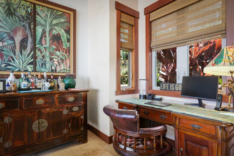 quiet desk area complete with computer screen