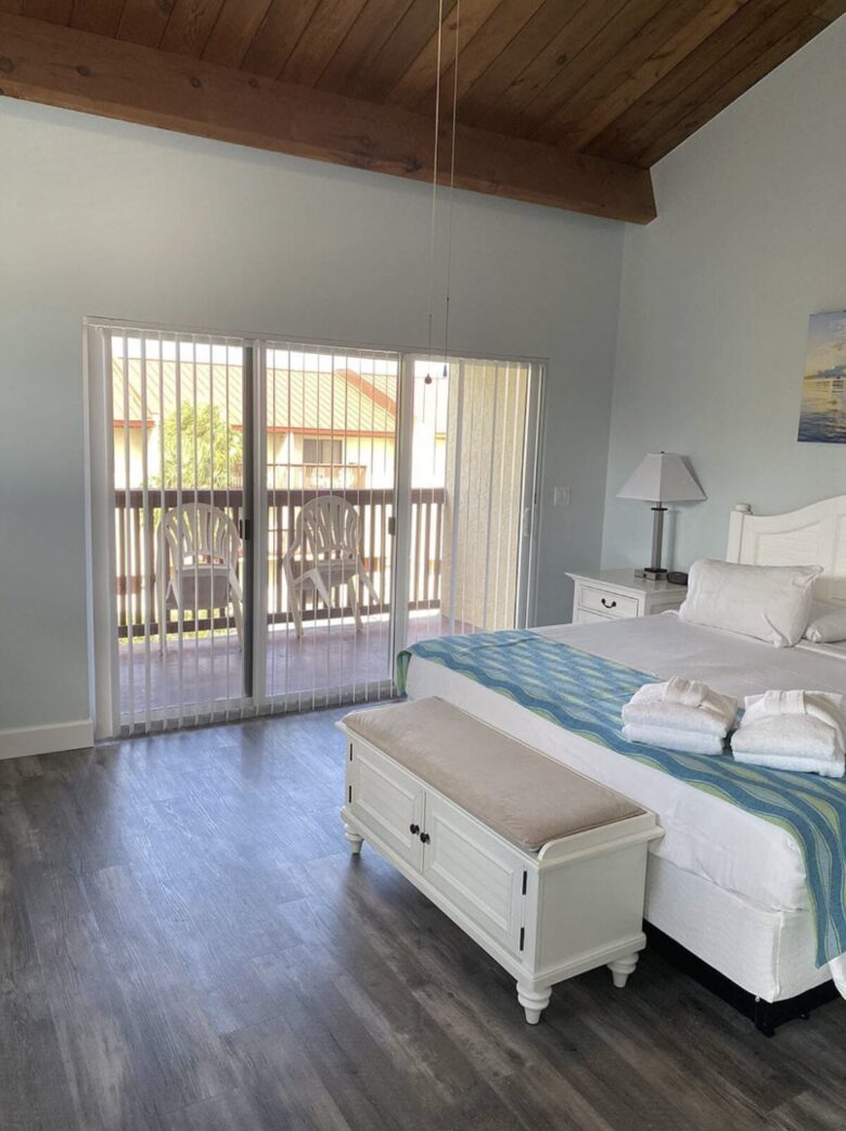 Large guest room with two beds and bath ensuite