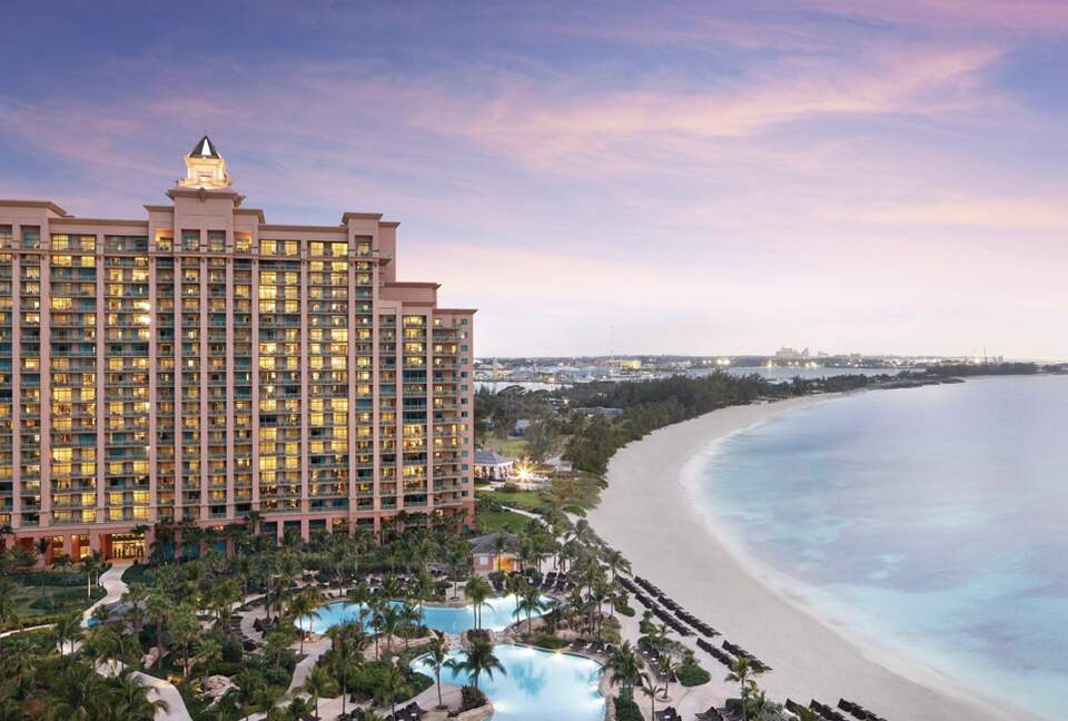 The reef with pool and white sand beach steps away.