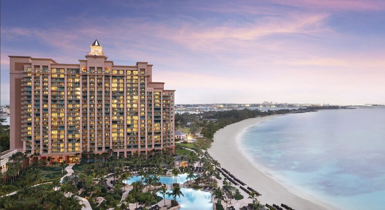 The reef with pool and white sand beach steps away.