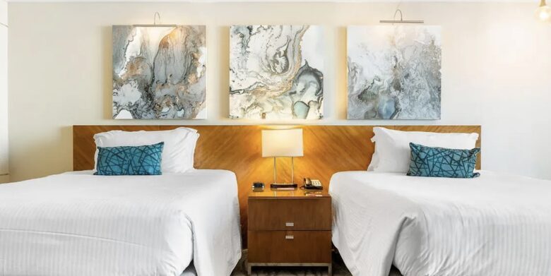 This studio has a rare two queen bed set up. Most are king only.