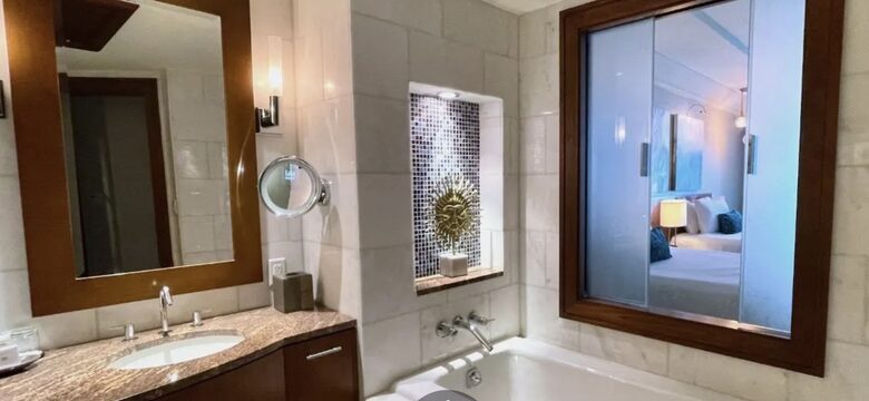 Luxury Ocean View Studio with balcony and a rare 2 queen bed set up at Reef Atlantis - Paradise Island, Bahamas