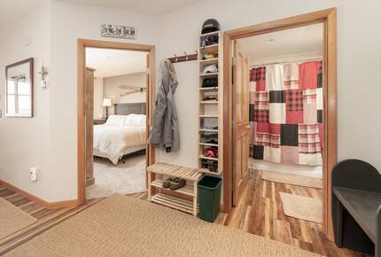 1st bathroom, ski gear shelves, bedroom 1