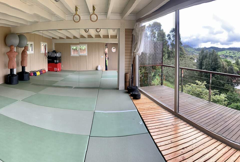 Gym, with view of the Valley