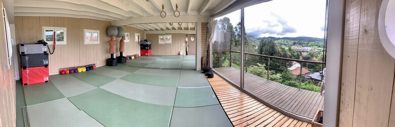 Gym, with view of the Valley