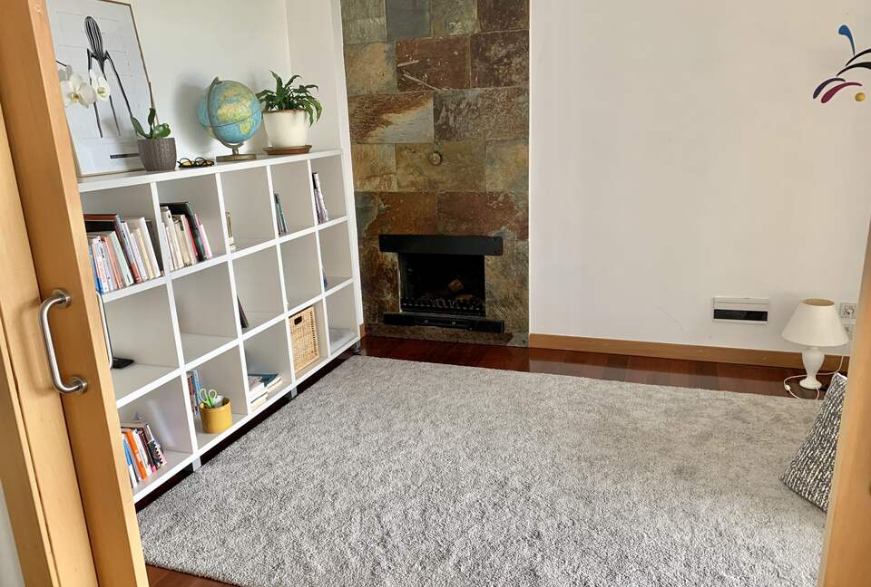 Library with Fireplace