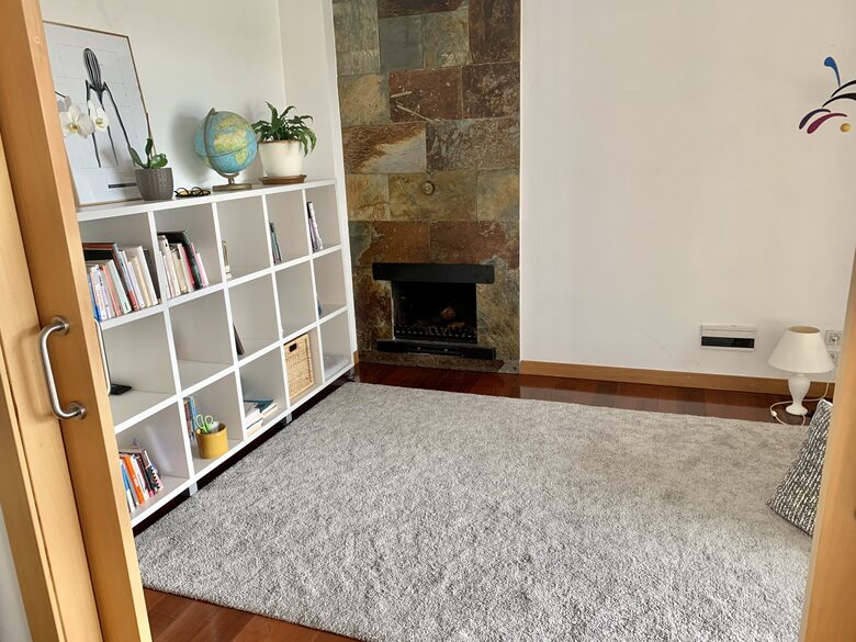 Library with Fireplace