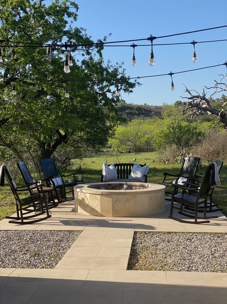 Outdoor fire pit area