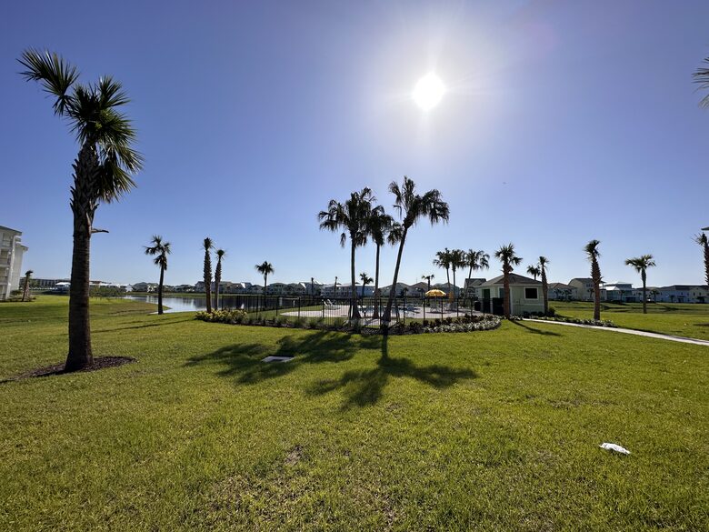 Pool accessible from backyard