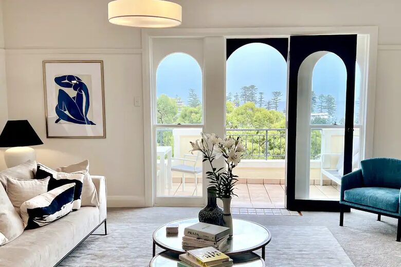 The view to Manly Beach from the living room