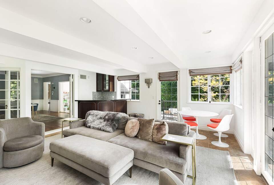 Family room with large screen TV