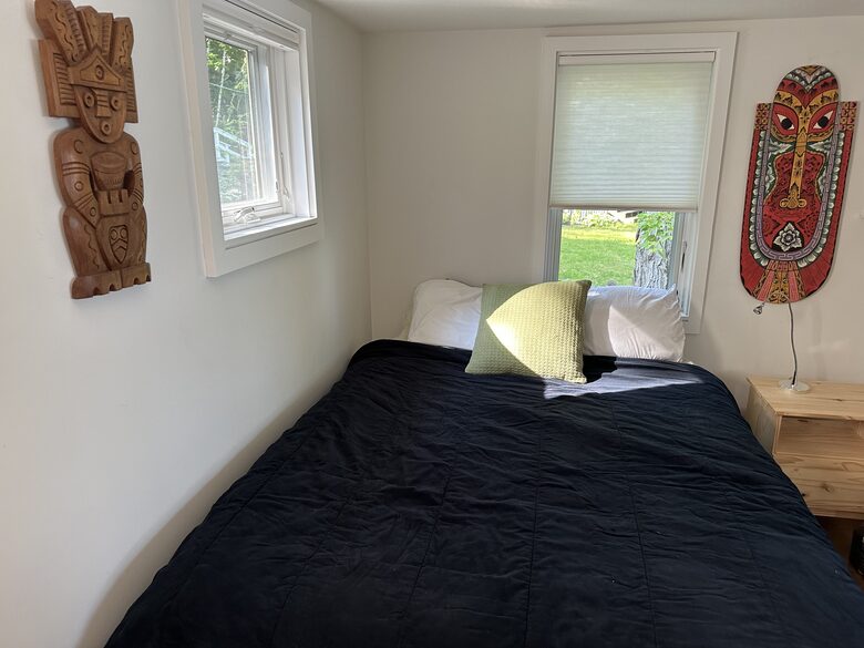 Second bedroom in the second cottage. Queen size bed.