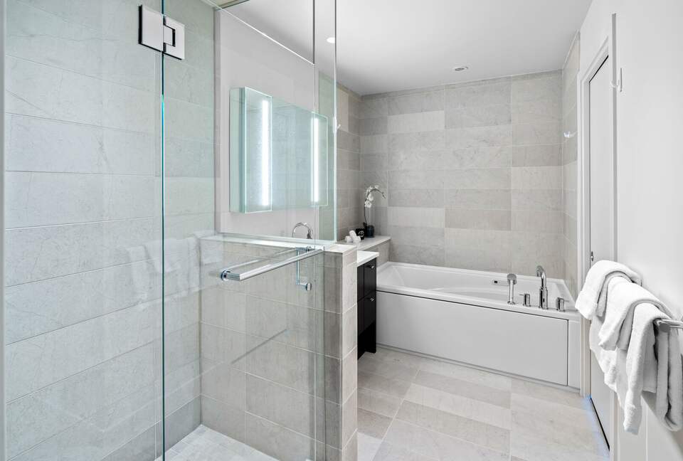 Master bathroom with separate tub