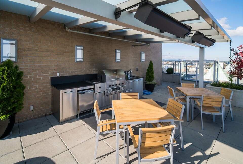 Shared roof top grilling and dining area