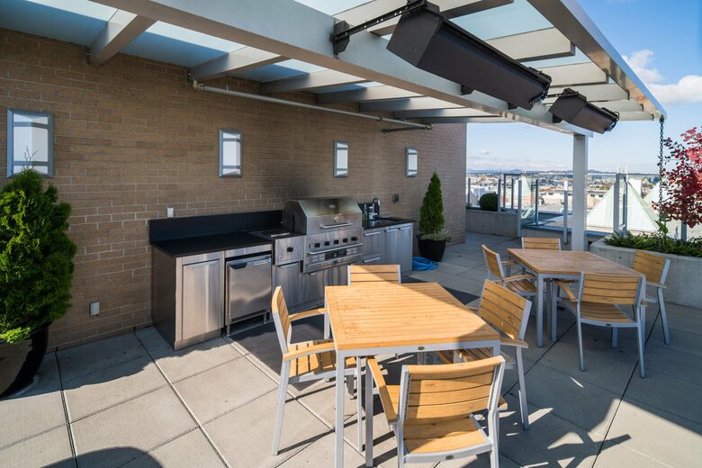 Shared roof top grilling and dining area