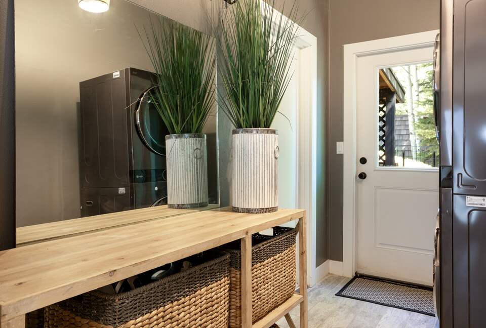 Laundry room that opens to the garage and a dog run