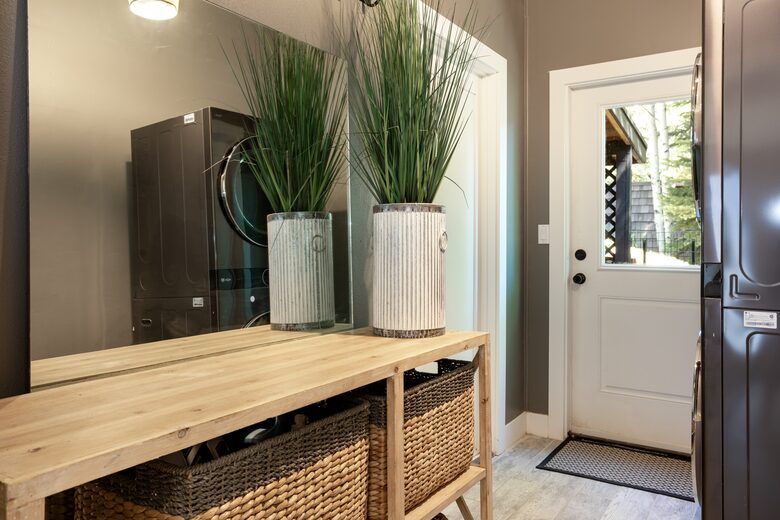 Laundry room that opens to the garage and a dog run