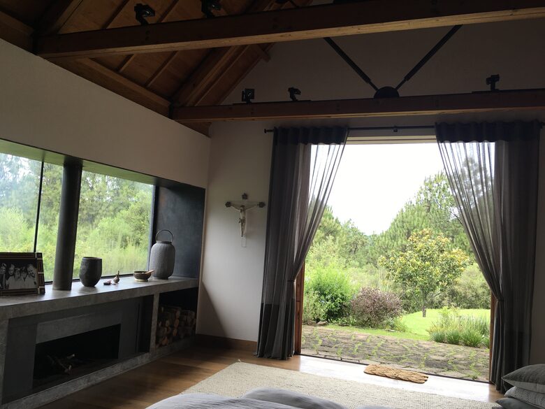 View from Master Room bed. With chimney