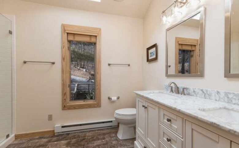 Master bathroom on the third floor with walk-in shower