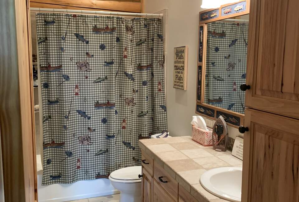 Upstairs fish bathroom