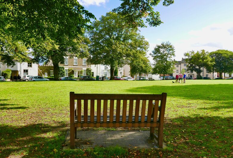 The Buttlands - the green outside the apartment