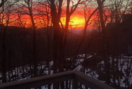 Sunrise view from the back of the home. The rear faces east.