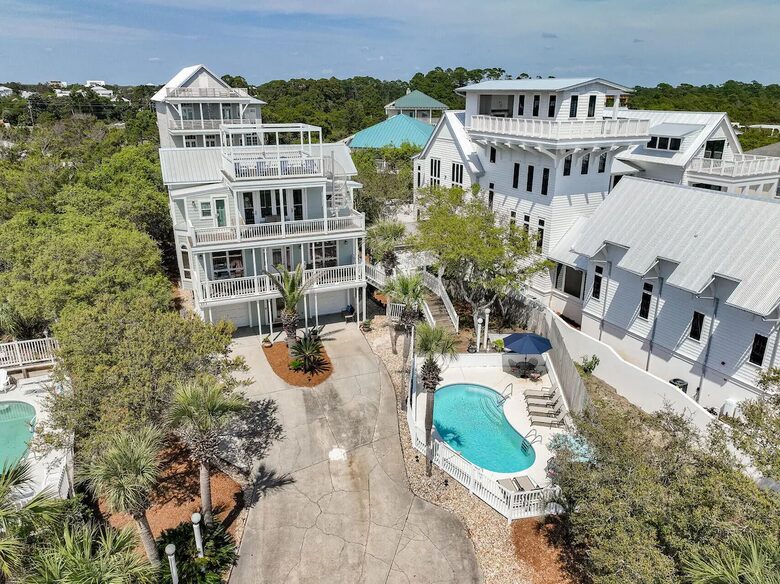 Paradise Lookout Beach Home | Private Heated Pool, 4 min walk to Beach, Amazing Views, Sky Deck - Inlet Beach, Florida