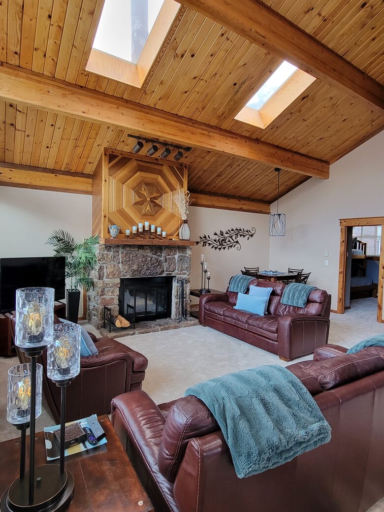 Wood burning fireplace - wood provided