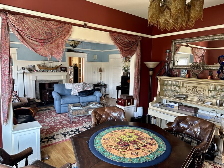 Living room and dining/game room