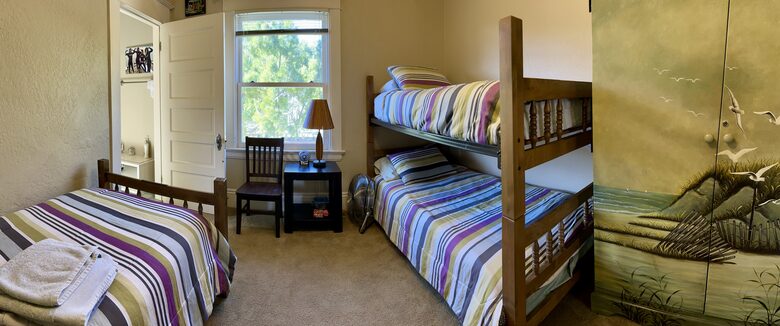 Bunk room (3 twin beds plus linens armoire)