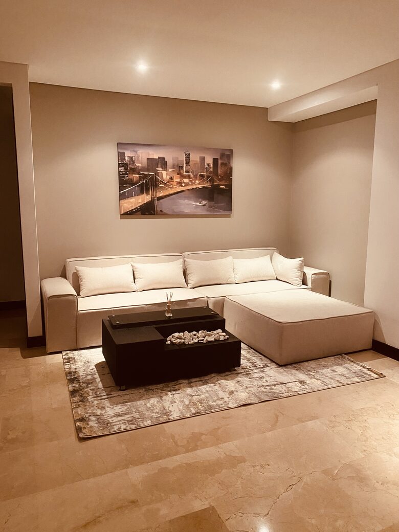 Upstairs lounge area with terrace