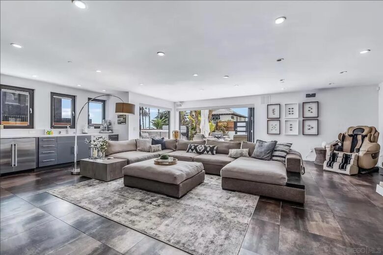 Ground Fl TV/Music Area w/ Open Wall to Spa, Firepit, Waterfalls