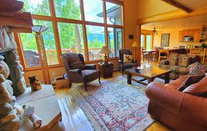 living room with mountain views