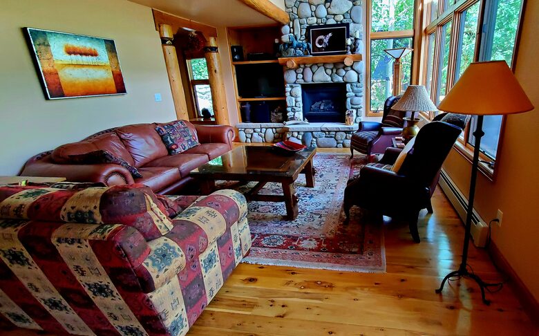 living room with gas fireplace