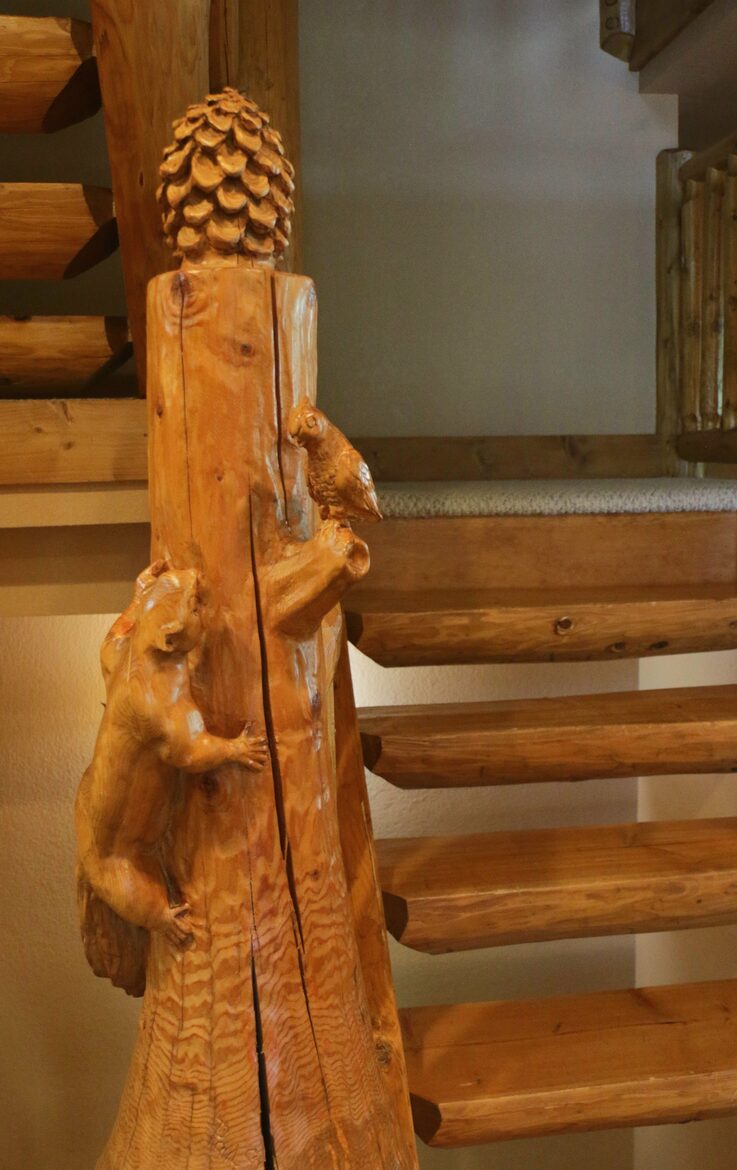carvings on stairs